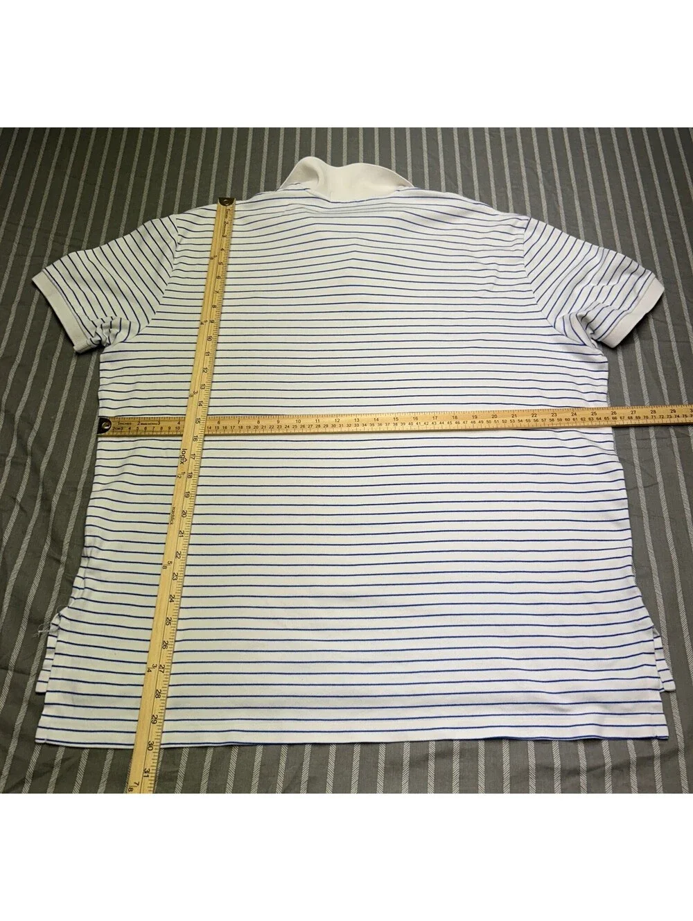 Polo By Ralph Lauren Men's XXL Striped Short Sleeve Polo- Blue Pony